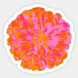 CHRYSANTHEMUMS Abstract Big Flower Summer Bright Floral - Fuchsia Pink Orange Yellow Violet Purple - UnBlink Studio by Jackie Tahara Sticker